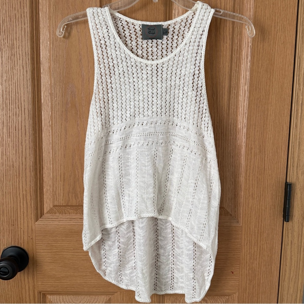 Lightweight White Crochet Tank Top - Women's Summer Layering Top